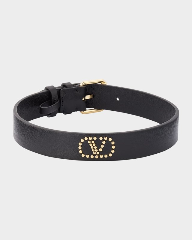 Studded VLOGO Signature Leather Choker